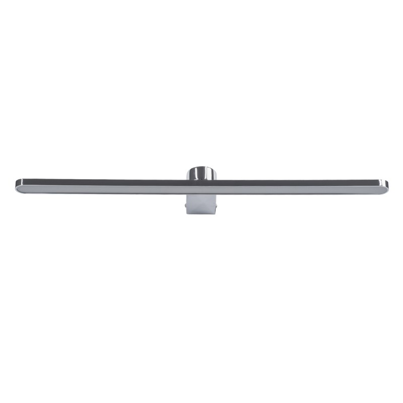 GLOBOSTAR® MEGAN 60449 Μοντέρνο Φωτιστικό Τοίχου - Απλίκα Καθρέπτη Μπάνιου LED 12W 1400lm 120° AC 220-240V IP44 Φυσικό Λευκό 4500K - Lumileds SMD Chip & TÜV SÜD Driver - Νίκελ Χρώμιο - Μ60 x Π12 x Υ4cm - 3 Χρόνια Εγγύηση