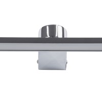 GLOBOSTAR® MEGAN 60449 Μοντέρνο Φωτιστικό Τοίχου - Απλίκα Καθρέπτη Μπάνιου LED 12W 1400lm 120° AC 220-240V IP44 Φυσικό Λευκό 4500K - Lumileds SMD Chip & TÜV SÜD Driver - Νίκελ Χρώμιο - Μ60 x Π12 x Υ4cm - 3 Χρόνια Εγγύηση