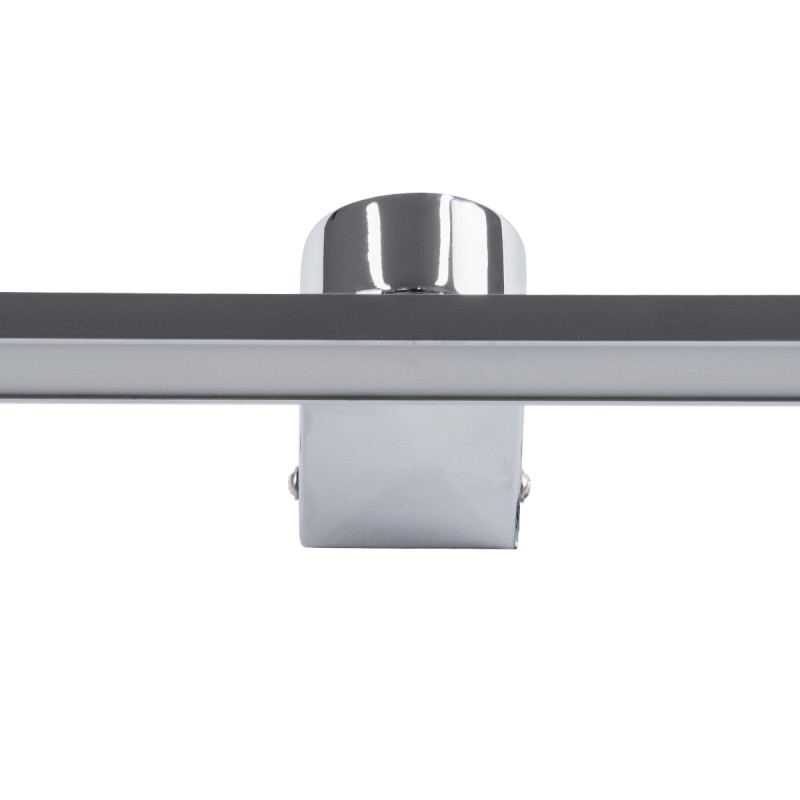 GLOBOSTAR® MEGAN 60449 Μοντέρνο Φωτιστικό Τοίχου - Απλίκα Καθρέπτη Μπάνιου LED 12W 1400lm 120° AC 220-240V IP44 Φυσικό Λευκό 4500K - Lumileds SMD Chip & TÜV SÜD Driver - Νίκελ Χρώμιο - Μ60 x Π12 x Υ4cm - 3 Χρόνια Εγγύηση