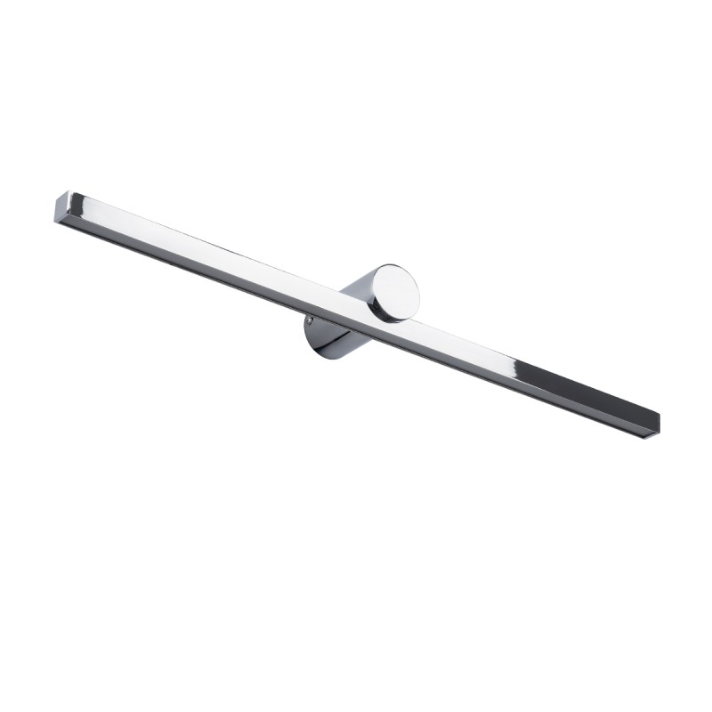 GLOBOSTAR® ROSA 60451 Μοντέρνο Φωτιστικό Τοίχου - Απλίκα Καθρέπτη Μπάνιου LED 12W 1400lm 120° AC 220-240V IP44 Φυσικό Λευκό 4500K - Lumileds SMD Chip & TÜV SÜD Driver - Νίκελ Χρώμιο - Μ60 x Π15 x Υ7cm - 3 Χρόνια Εγγύηση