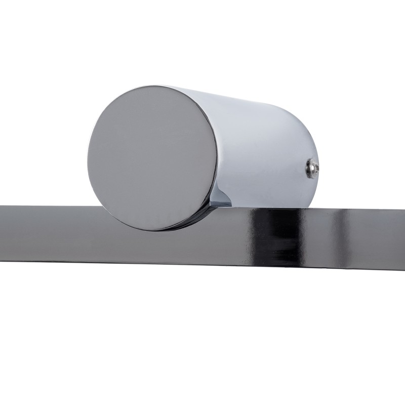GLOBOSTAR® ROSA 60451 Μοντέρνο Φωτιστικό Τοίχου - Απλίκα Καθρέπτη Μπάνιου LED 12W 1400lm 120° AC 220-240V IP44 Φυσικό Λευκό 4500K - Lumileds SMD Chip & TÜV SÜD Driver - Νίκελ Χρώμιο - Μ60 x Π15 x Υ7cm - 3 Χρόνια Εγγύηση