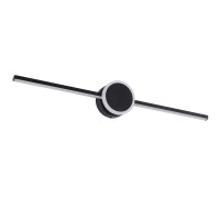 GLOBOSTAR® OPAL 60454 Μοντέρνο Φωτιστικό Τοίχου - Απλίκα Καθρέπτη Μπάνιου LED 14W 1600lm 180° AC 220-240V IP44 Φυσικό Λευκό 4500K - Lumileds SMD Chip & TÜV SÜD Driver - Μαύρο Ματ - Μ60 x Π6 x Υ10cm - 3 Χρόνια Εγγύηση