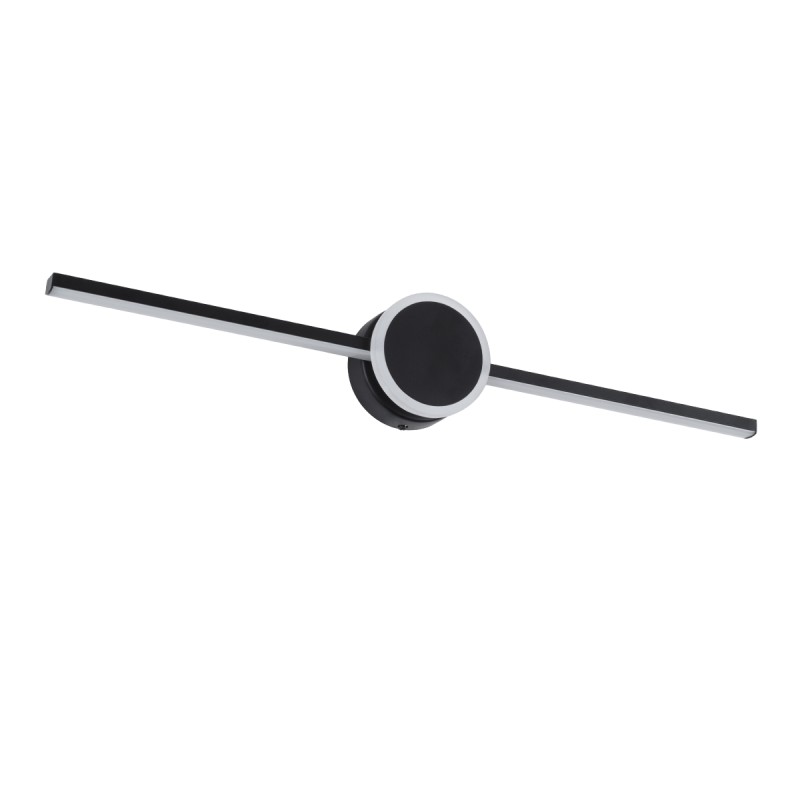 GLOBOSTAR® OPAL 60454 Μοντέρνο Φωτιστικό Τοίχου - Απλίκα Καθρέπτη Μπάνιου LED 14W 1600lm 180° AC 220-240V IP44 Φυσικό Λευκό 4500K - Lumileds SMD Chip & TÜV SÜD Driver - Μαύρο Ματ - Μ60 x Π6 x Υ10cm - 3 Χρόνια Εγγύηση