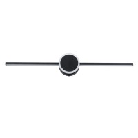 GLOBOSTAR® OPAL 60454 Μοντέρνο Φωτιστικό Τοίχου - Απλίκα Καθρέπτη Μπάνιου LED 14W 1600lm 180° AC 220-240V IP44 Φυσικό Λευκό 4500K - Lumileds SMD Chip & TÜV SÜD Driver - Μαύρο Ματ - Μ60 x Π6 x Υ10cm - 3 Χρόνια Εγγύηση