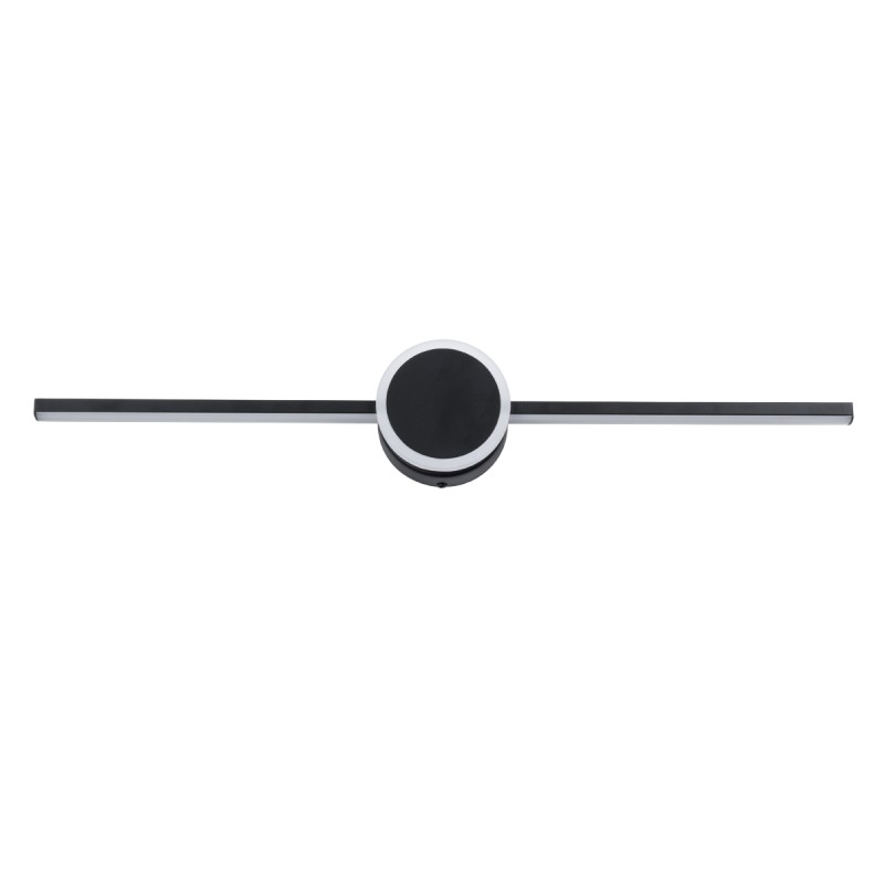 GLOBOSTAR® OPAL 60454 Μοντέρνο Φωτιστικό Τοίχου - Απλίκα Καθρέπτη Μπάνιου LED 14W 1600lm 180° AC 220-240V IP44 Φυσικό Λευκό 4500K - Lumileds SMD Chip & TÜV SÜD Driver - Μαύρο Ματ - Μ60 x Π6 x Υ10cm - 3 Χρόνια Εγγύηση