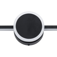 GLOBOSTAR® OPAL 60454 Μοντέρνο Φωτιστικό Τοίχου - Απλίκα Καθρέπτη Μπάνιου LED 14W 1600lm 180° AC 220-240V IP44 Φυσικό Λευκό 4500K - Lumileds SMD Chip & TÜV SÜD Driver - Μαύρο Ματ - Μ60 x Π6 x Υ10cm - 3 Χρόνια Εγγύηση