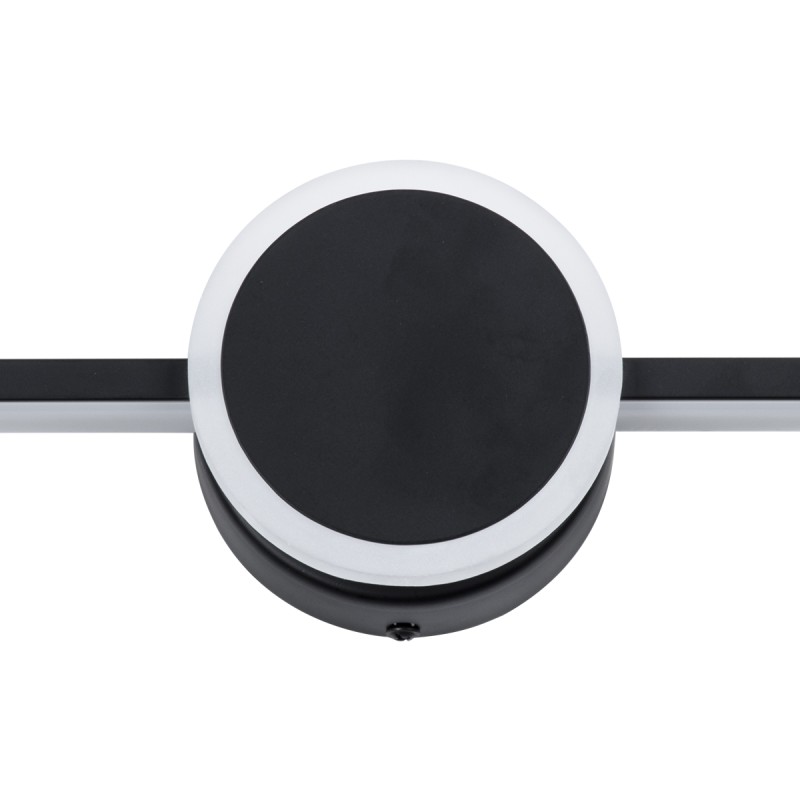 GLOBOSTAR® OPAL 60454 Μοντέρνο Φωτιστικό Τοίχου - Απλίκα Καθρέπτη Μπάνιου LED 14W 1600lm 180° AC 220-240V IP44 Φυσικό Λευκό 4500K - Lumileds SMD Chip & TÜV SÜD Driver - Μαύρο Ματ - Μ60 x Π6 x Υ10cm - 3 Χρόνια Εγγύηση