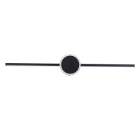 GLOBOSTAR® OPAL 60454 Μοντέρνο Φωτιστικό Τοίχου - Απλίκα Καθρέπτη Μπάνιου LED 14W 1600lm 180° AC 220-240V IP44 Φυσικό Λευκό 4500K - Lumileds SMD Chip & TÜV SÜD Driver - Μαύρο Ματ - Μ60 x Π6 x Υ10cm - 3 Χρόνια Εγγύηση