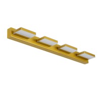 GLOBOSTAR® KARLA 60457 Μοντέρνο Φωτιστικό Τοίχου - Απλίκα Καθρέπτη Μπάνιου LED 14W 1600lm 180° AC 220-240V IP44 Φυσικό Λευκό 4500K - Lumileds SMD Chip & TÜV SÜD Driver - Χρυσό - Μ60 x Π9 x Υ5cm - 3 Χρόνια Εγγύηση