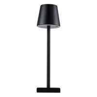 GLOBOSTAR® NEGA 60473 Μοντέρνο Επιτραπέζιο Φωτιστικό LED 2.2W 154lm 360° DC 5V με USB με Επαναφορτιζόμενη Μπαταρία Li-ion 3.7V 4000mAh IP20 Θερμό Λευκό 2700K με Αφή Dimmable - Lumileds SMD Chip - Μαύρο - Μ10 x Π10 x Υ39cm - 2 Χρόνια Εγγύηση