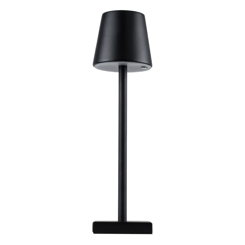GLOBOSTAR® NEGA 60473 Μοντέρνο Επιτραπέζιο Φωτιστικό LED 2.2W 154lm 360° DC 5V με USB με Επαναφορτιζόμενη Μπαταρία Li-ion 3.7V 4000mAh IP20 Θερμό Λευκό 2700K με Αφή Dimmable - Lumileds SMD Chip - Μαύρο - Μ10 x Π10 x Υ39cm - 2 Χρόνια Εγγύηση