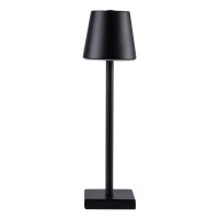GLOBOSTAR® NEGA 60473 Μοντέρνο Επιτραπέζιο Φωτιστικό LED 2.2W 154lm 360° DC 5V με USB με Επαναφορτιζόμενη Μπαταρία Li-ion 3.7V 4000mAh IP20 Θερμό Λευκό 2700K με Αφή Dimmable - Lumileds SMD Chip - Μαύρο - Μ10 x Π10 x Υ39cm - 2 Χρόνια Εγγύηση