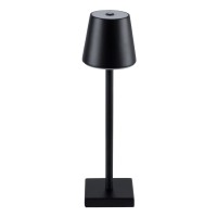 GLOBOSTAR® NEGA 60473 Μοντέρνο Επιτραπέζιο Φωτιστικό LED 2.2W 154lm 360° DC 5V με USB με Επαναφορτιζόμενη Μπαταρία Li-ion 3.7V 4000mAh IP20 Θερμό Λευκό 2700K με Αφή Dimmable - Lumileds SMD Chip - Μαύρο - Μ10 x Π10 x Υ39cm - 2 Χρόνια Εγγύηση