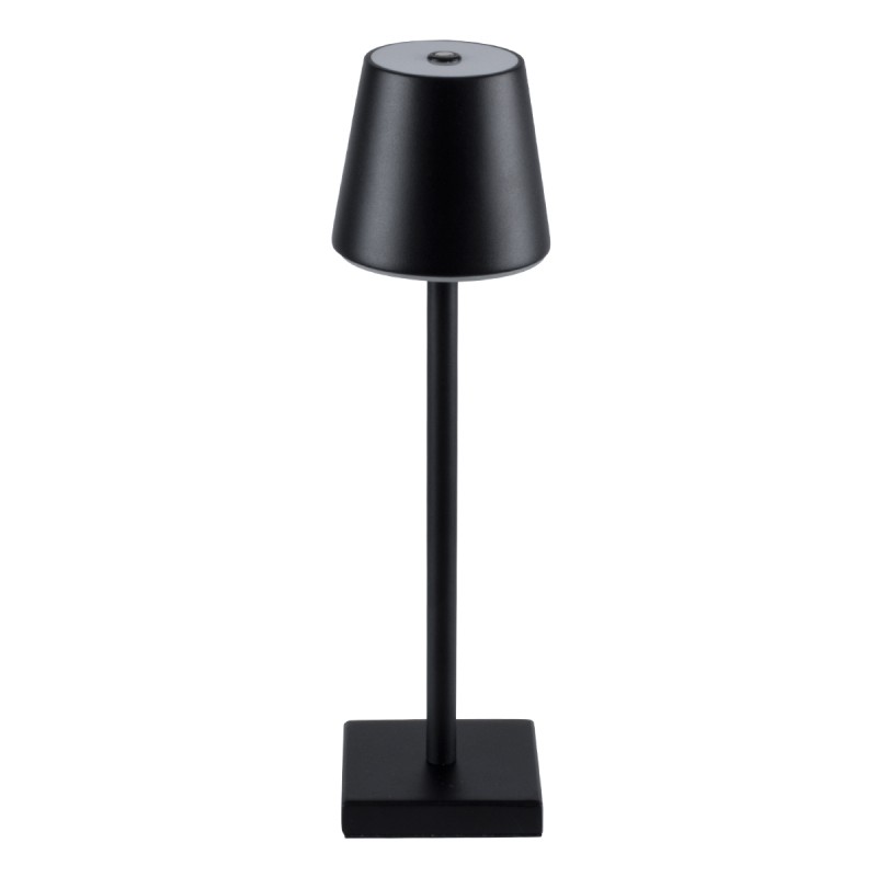 GLOBOSTAR® NEGA 60473 Μοντέρνο Επιτραπέζιο Φωτιστικό LED 2.2W 154lm 360° DC 5V με USB με Επαναφορτιζόμενη Μπαταρία Li-ion 3.7V 4000mAh IP20 Θερμό Λευκό 2700K με Αφή Dimmable - Lumileds SMD Chip - Μαύρο - Μ10 x Π10 x Υ39cm - 2 Χρόνια Εγγύηση