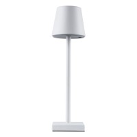 GLOBOSTAR® NEGA 60474 Μοντέρνο Επιτραπέζιο Φωτιστικό LED 2.2W 154lm 360° DC 5V με USB με Επαναφορτιζόμενη Μπαταρία Li-ion 3.7V 4000mAh IP20 Θερμό Λευκό 2700K με Αφή Dimmable - Lumileds SMD Chip - Λευκό - Μ10 x Π10 x Υ39cm - 2 Χρόνια Εγγύηση