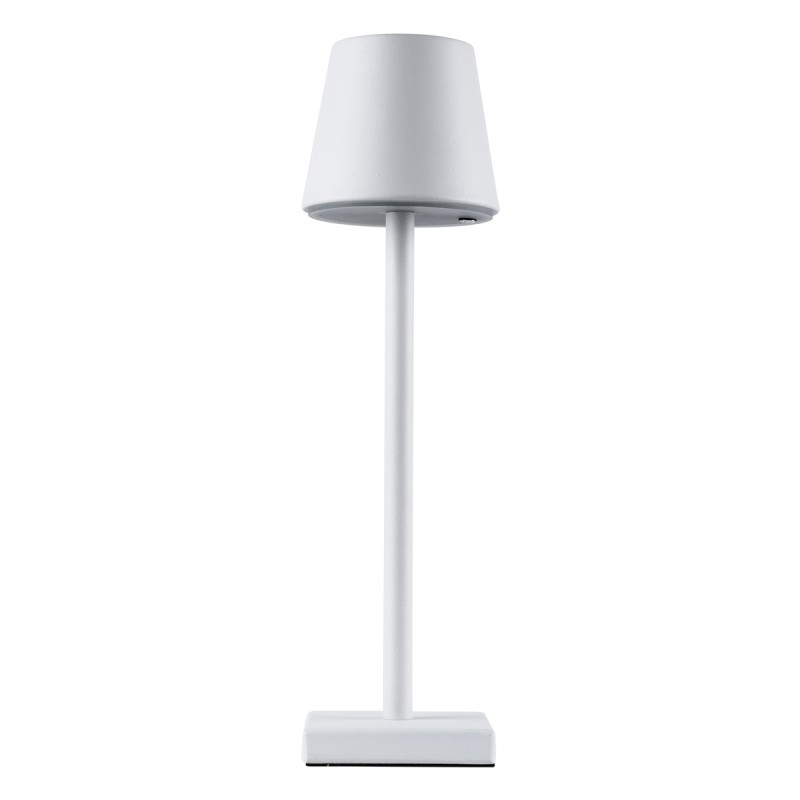 GLOBOSTAR® NEGA 60474 Μοντέρνο Επιτραπέζιο Φωτιστικό LED 2.2W 154lm 360° DC 5V με USB με Επαναφορτιζόμενη Μπαταρία Li-ion 3.7V 4000mAh IP20 Θερμό Λευκό 2700K με Αφή Dimmable - Lumileds SMD Chip - Λευκό - Μ10 x Π10 x Υ39cm - 2 Χρόνια Εγγύηση