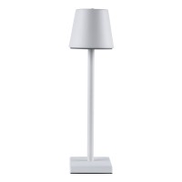 GLOBOSTAR® NEGA 60474 Μοντέρνο Επιτραπέζιο Φωτιστικό LED 2.2W 154lm 360° DC 5V με USB με Επαναφορτιζόμενη Μπαταρία Li-ion 3.7V 4000mAh IP20 Θερμό Λευκό 2700K με Αφή Dimmable - Lumileds SMD Chip - Λευκό - Μ10 x Π10 x Υ39cm - 2 Χρόνια Εγγύηση