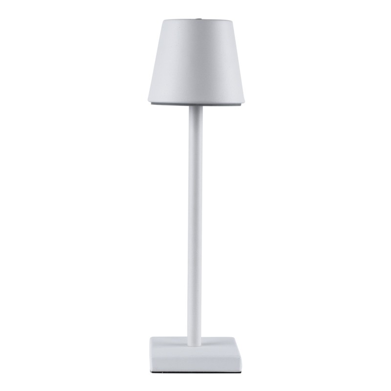 GLOBOSTAR® NEGA 60474 Μοντέρνο Επιτραπέζιο Φωτιστικό LED 2.2W 154lm 360° DC 5V με USB με Επαναφορτιζόμενη Μπαταρία Li-ion 3.7V 4000mAh IP20 Θερμό Λευκό 2700K με Αφή Dimmable - Lumileds SMD Chip - Λευκό - Μ10 x Π10 x Υ39cm - 2 Χρόνια Εγγύηση
