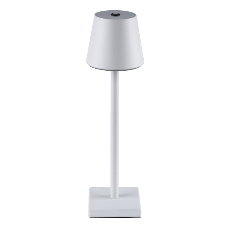 GLOBOSTAR® NEGA 60474 Μοντέρνο Επιτραπέζιο Φωτιστικό LED 2.2W 154lm 360° DC 5V με USB με Επαναφορτιζόμενη Μπαταρία Li-ion 3.7V 4000mAh IP20 Θερμό Λευκό 2700K με Αφή Dimmable - Lumileds SMD Chip - Λευκό - Μ10 x Π10 x Υ39cm - 2 Χρόνια Εγγύηση