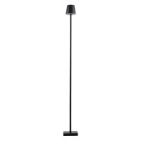 GLOBOSTAR® NEGA 60477 Μοντέρνο Επιδαπέδιο Φωτιστικό LED 2.2W 154lm 360° DC 5V με USB 2.0 με Επαναφορτιζόμενη Μπαταρία Li-ion 3.7V 4000mAh IP44 Θερμό Λευκό 2700K με Αφή Dimmable - Lumileds SMD Chip - Μαύρο - Μ10 x Π10 x Υ135cm - 2 Χρόνια Εγγύηση
