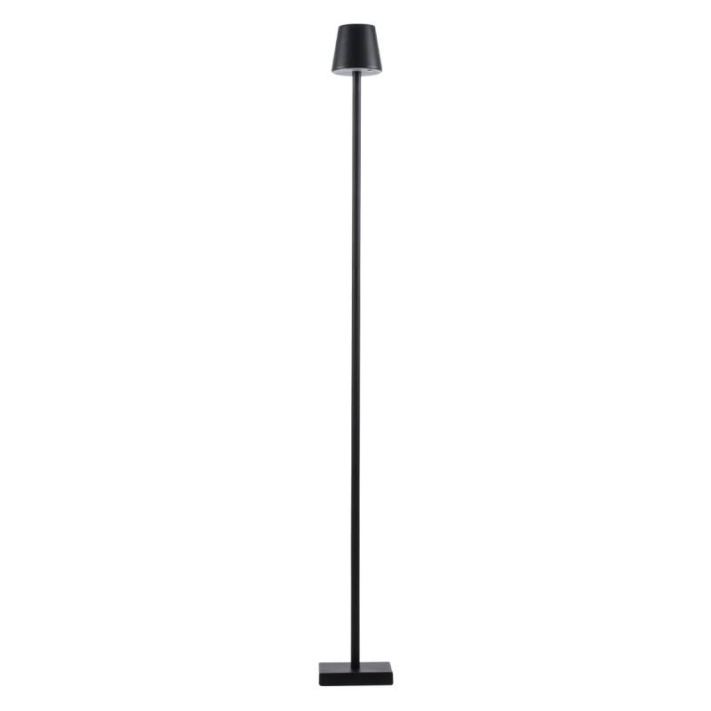 GLOBOSTAR® NEGA 60477 Μοντέρνο Επιδαπέδιο Φωτιστικό LED 2.2W 154lm 360° DC 5V με USB 2.0 με Επαναφορτιζόμενη Μπαταρία Li-ion 3.7V 4000mAh IP44 Θερμό Λευκό 2700K με Αφή Dimmable - Lumileds SMD Chip - Μαύρο - Μ10 x Π10 x Υ135cm - 2 Χρόνια Εγγύηση