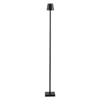 GLOBOSTAR® NEGA 60477 Μοντέρνο Επιδαπέδιο Φωτιστικό LED 2.2W 154lm 360° DC 5V με USB 2.0 με Επαναφορτιζόμενη Μπαταρία Li-ion 3.7V 4000mAh IP44 Θερμό Λευκό 2700K με Αφή Dimmable - Lumileds SMD Chip - Μαύρο - Μ10 x Π10 x Υ135cm - 2 Χρόνια Εγγύηση
