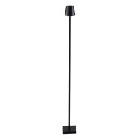 GLOBOSTAR® NEGA 60477 Μοντέρνο Επιδαπέδιο Φωτιστικό LED 2.2W 154lm 360° DC 5V με USB 2.0 με Επαναφορτιζόμενη Μπαταρία Li-ion 3.7V 4000mAh IP44 Θερμό Λευκό 2700K με Αφή Dimmable - Lumileds SMD Chip - Μαύρο - Μ10 x Π10 x Υ135cm - 2 Χρόνια Εγγύηση