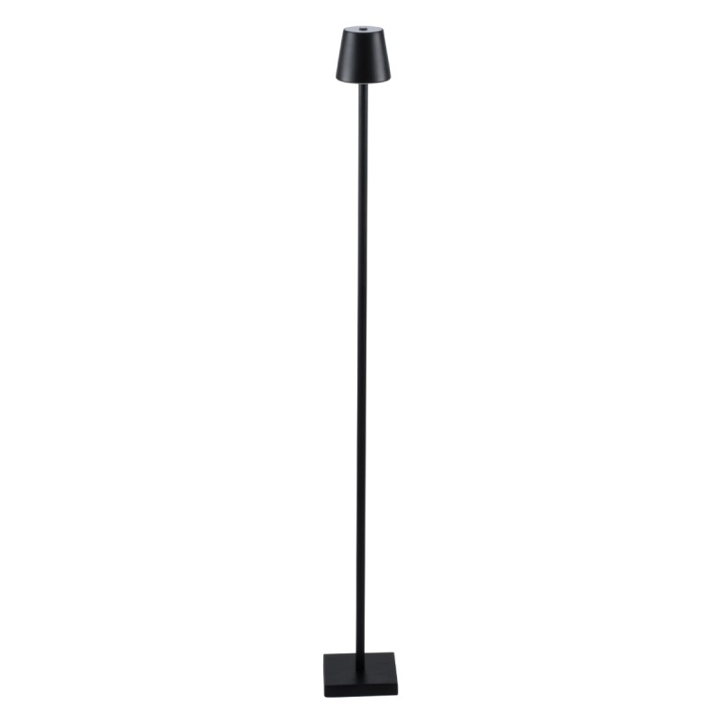 GLOBOSTAR® NEGA 60477 Μοντέρνο Επιδαπέδιο Φωτιστικό LED 2.2W 154lm 360° DC 5V με USB 2.0 με Επαναφορτιζόμενη Μπαταρία Li-ion 3.7V 4000mAh IP44 Θερμό Λευκό 2700K με Αφή Dimmable - Lumileds SMD Chip - Μαύρο - Μ10 x Π10 x Υ135cm - 2 Χρόνια Εγγύηση