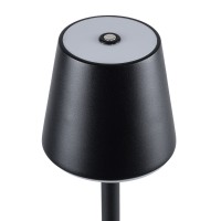 GLOBOSTAR® NEGA 60477 Μοντέρνο Επιδαπέδιο Φωτιστικό LED 2.2W 154lm 360° DC 5V με USB 2.0 με Επαναφορτιζόμενη Μπαταρία Li-ion 3.7V 4000mAh IP44 Θερμό Λευκό 2700K με Αφή Dimmable - Lumileds SMD Chip - Μαύρο - Μ10 x Π10 x Υ135cm - 2 Χρόνια Εγγύηση