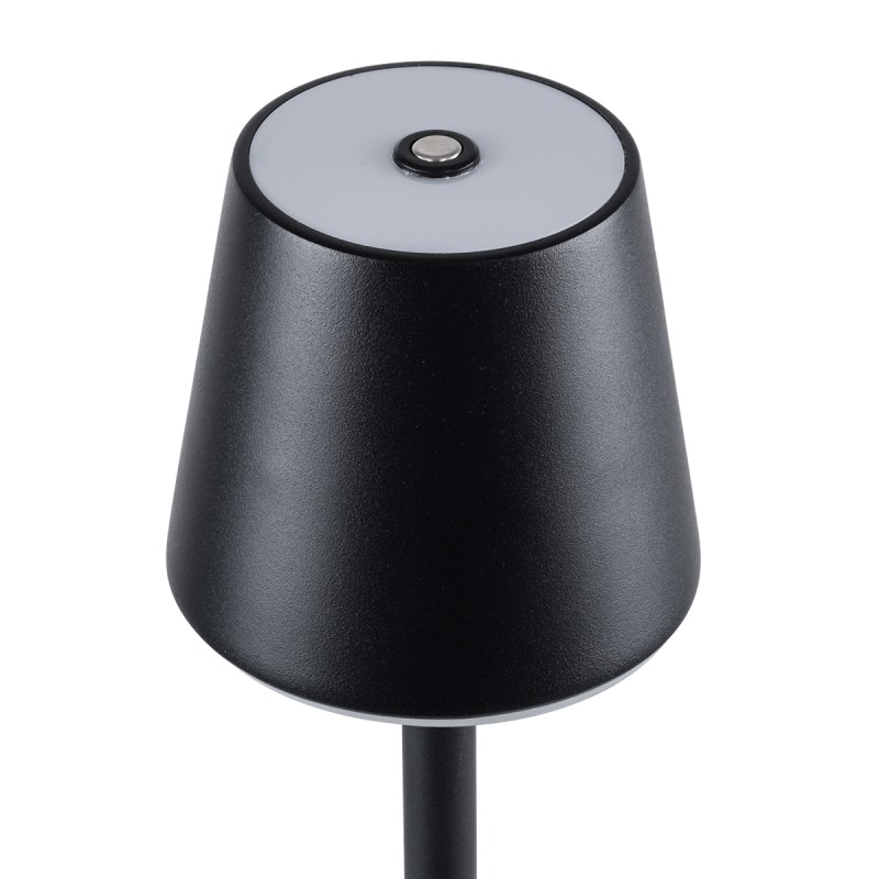 GLOBOSTAR® NEGA 60477 Μοντέρνο Επιδαπέδιο Φωτιστικό LED 2.2W 154lm 360° DC 5V με USB 2.0 με Επαναφορτιζόμενη Μπαταρία Li-ion 3.7V 4000mAh IP44 Θερμό Λευκό 2700K με Αφή Dimmable - Lumileds SMD Chip - Μαύρο - Μ10 x Π10 x Υ135cm - 2 Χρόνια Εγγύηση