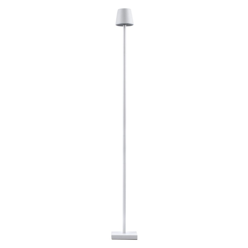 GLOBOSTAR® NEGA 60478 Μοντέρνο Επιδαπέδιο Φωτιστικό LED 2.2W 154lm 360° DC 5V με USB 2.0 με Επαναφορτιζόμενη Μπαταρία Li-ion 3.7V 4000mAh IP44 Θερμό Λευκό 2700K με Αφή Dimmable - Lumileds SMD Chip - Λευκό - Μ10 x Π10 x Υ135cm - 2 Χρόνια Εγγύηση