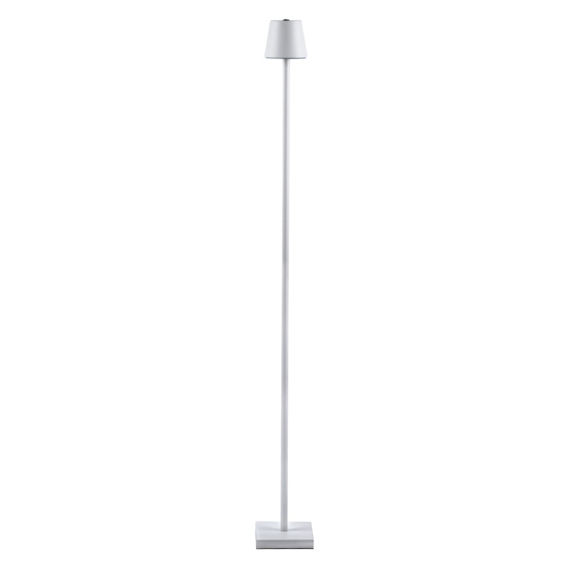GLOBOSTAR® NEGA 60478 Μοντέρνο Επιδαπέδιο Φωτιστικό LED 2.2W 154lm 360° DC 5V με USB 2.0 με Επαναφορτιζόμενη Μπαταρία Li-ion 3.7V 4000mAh IP44 Θερμό Λευκό 2700K με Αφή Dimmable - Lumileds SMD Chip - Λευκό - Μ10 x Π10 x Υ135cm - 2 Χρόνια Εγγύηση