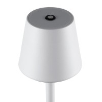GLOBOSTAR® NEGA 60478 Μοντέρνο Επιδαπέδιο Φωτιστικό LED 2.2W 154lm 360° DC 5V με USB 2.0 με Επαναφορτιζόμενη Μπαταρία Li-ion 3.7V 4000mAh IP44 Θερμό Λευκό 2700K με Αφή Dimmable - Lumileds SMD Chip - Λευκό - Μ10 x Π10 x Υ135cm - 2 Χρόνια Εγγύηση