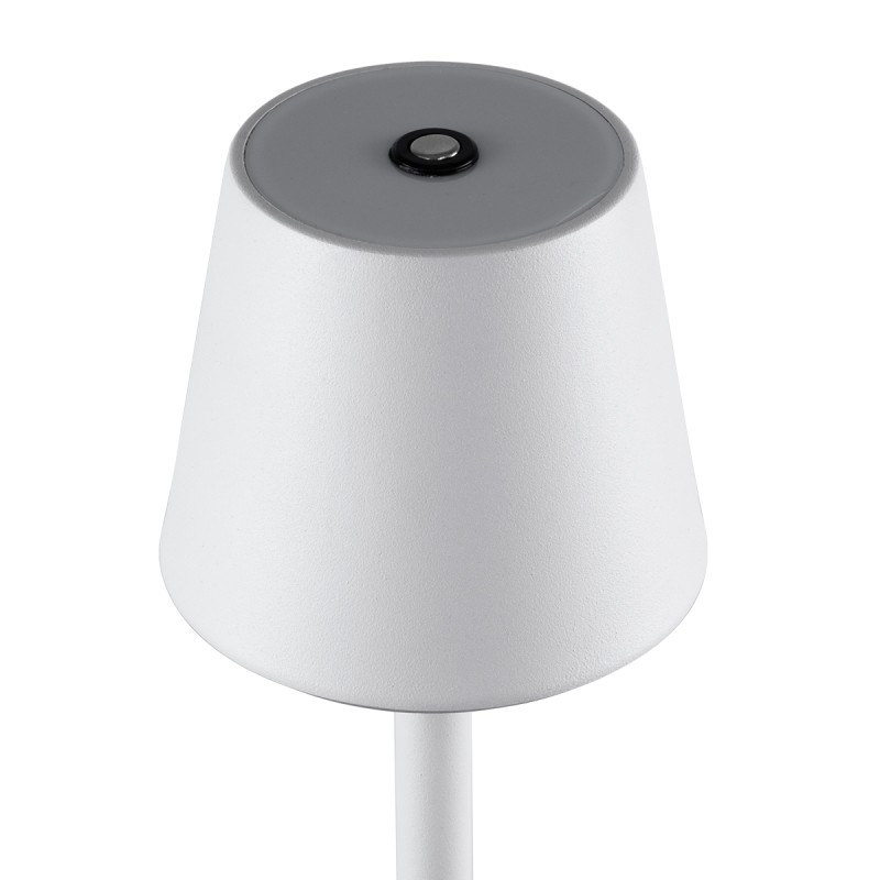 GLOBOSTAR® NEGA 60478 Μοντέρνο Επιδαπέδιο Φωτιστικό LED 2.2W 154lm 360° DC 5V με USB 2.0 με Επαναφορτιζόμενη Μπαταρία Li-ion 3.7V 4000mAh IP44 Θερμό Λευκό 2700K με Αφή Dimmable - Lumileds SMD Chip - Λευκό - Μ10 x Π10 x Υ135cm - 2 Χρόνια Εγγύηση