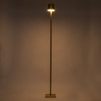 GLOBOSTAR® NEGA 60479 Μοντέρνο Επιδαπέδιο Φωτιστικό LED 2.2W 154lm 360° DC 5V με USB 2.0 με Επαναφορτιζόμενη Μπαταρία Li-ion 3.7V 4000mAh IP44 Θερμό Λευκό 2700K με Αφή Dimmable - Lumileds SMD Chip - Χρυσό Πλατίνα - Μ10 x Π10 x Υ135cm - 2 Χρόνια Εγγύηση