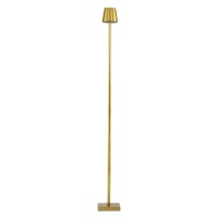 GLOBOSTAR® NEGA 60479 Μοντέρνο Επιδαπέδιο Φωτιστικό LED 2.2W 154lm 360° DC 5V με USB 2.0 με Επαναφορτιζόμενη Μπαταρία Li-ion 3.7V 4000mAh IP44 Θερμό Λευκό 2700K με Αφή Dimmable - Lumileds SMD Chip - Χρυσό Πλατίνα - Μ10 x Π10 x Υ135cm - 2 Χρόνια Εγγύηση
