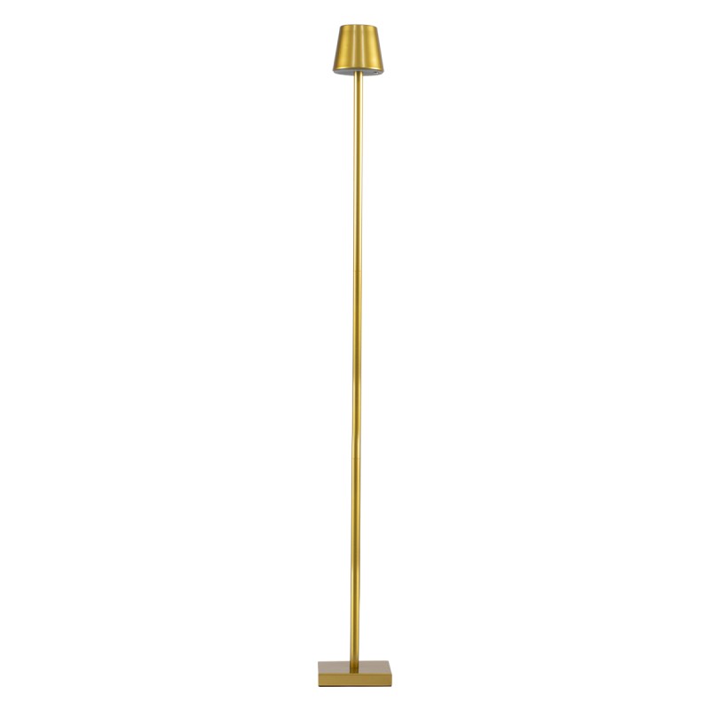 GLOBOSTAR® NEGA 60479 Μοντέρνο Επιδαπέδιο Φωτιστικό LED 2.2W 154lm 360° DC 5V με USB 2.0 με Επαναφορτιζόμενη Μπαταρία Li-ion 3.7V 4000mAh IP44 Θερμό Λευκό 2700K με Αφή Dimmable - Lumileds SMD Chip - Χρυσό Πλατίνα - Μ10 x Π10 x Υ135cm - 2 Χρόνια Εγγύηση