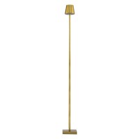 GLOBOSTAR® NEGA 60479 Μοντέρνο Επιδαπέδιο Φωτιστικό LED 2.2W 154lm 360° DC 5V με USB 2.0 με Επαναφορτιζόμενη Μπαταρία Li-ion 3.7V 4000mAh IP44 Θερμό Λευκό 2700K με Αφή Dimmable - Lumileds SMD Chip - Χρυσό Πλατίνα - Μ10 x Π10 x Υ135cm - 2 Χρόνια Εγγύηση