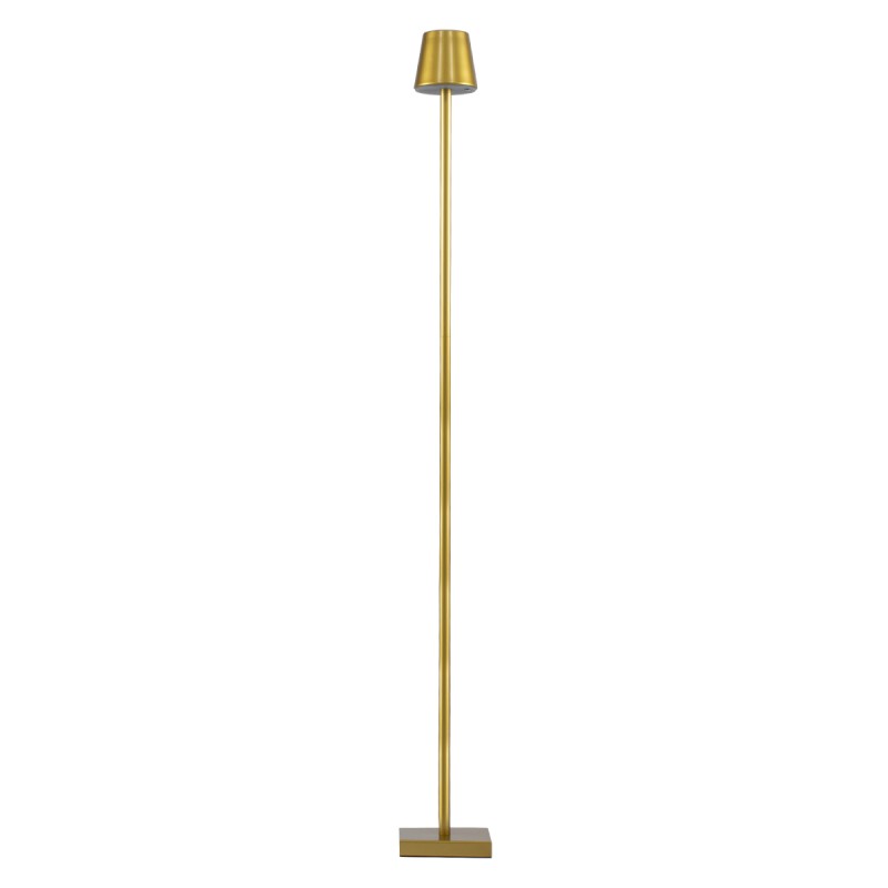 GLOBOSTAR® NEGA 60479 Μοντέρνο Επιδαπέδιο Φωτιστικό LED 2.2W 154lm 360° DC 5V με USB 2.0 με Επαναφορτιζόμενη Μπαταρία Li-ion 3.7V 4000mAh IP44 Θερμό Λευκό 2700K με Αφή Dimmable - Lumileds SMD Chip - Χρυσό Πλατίνα - Μ10 x Π10 x Υ135cm - 2 Χρόνια Εγγύηση