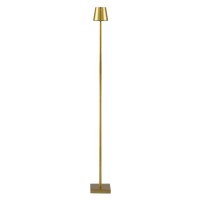 GLOBOSTAR® NEGA 60479 Μοντέρνο Επιδαπέδιο Φωτιστικό LED 2.2W 154lm 360° DC 5V με USB 2.0 με Επαναφορτιζόμενη Μπαταρία Li-ion 3.7V 4000mAh IP44 Θερμό Λευκό 2700K με Αφή Dimmable - Lumileds SMD Chip - Χρυσό Πλατίνα - Μ10 x Π10 x Υ135cm - 2 Χρόνια Εγγύηση