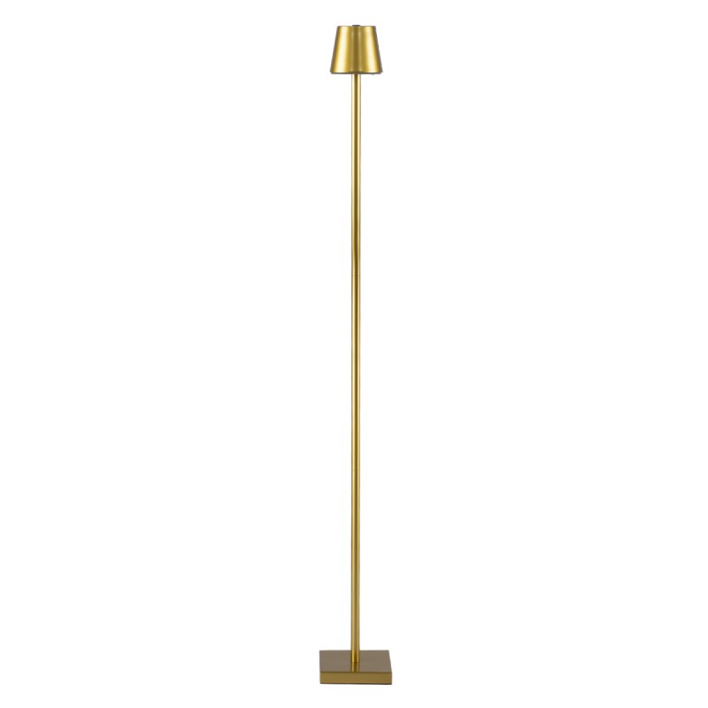 GLOBOSTAR® NEGA 60479 Μοντέρνο Επιδαπέδιο Φωτιστικό LED 2.2W 154lm 360° DC 5V με USB 2.0 με Επαναφορτιζόμενη Μπαταρία Li-ion 3.7V 4000mAh IP44 Θερμό Λευκό 2700K με Αφή Dimmable - Lumileds SMD Chip - Χρυσό Πλατίνα - Μ10 x Π10 x Υ135cm - 2 Χρόνια Εγγύηση