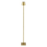 GLOBOSTAR® NEGA 60479 Μοντέρνο Επιδαπέδιο Φωτιστικό LED 2.2W 154lm 360° DC 5V με USB 2.0 με Επαναφορτιζόμενη Μπαταρία Li-ion 3.7V 4000mAh IP44 Θερμό Λευκό 2700K με Αφή Dimmable - Lumileds SMD Chip - Χρυσό Πλατίνα - Μ10 x Π10 x Υ135cm - 2 Χρόνια Εγγύηση