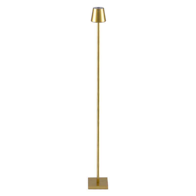 GLOBOSTAR® NEGA 60479 Μοντέρνο Επιδαπέδιο Φωτιστικό LED 2.2W 154lm 360° DC 5V με USB 2.0 με Επαναφορτιζόμενη Μπαταρία Li-ion 3.7V 4000mAh IP44 Θερμό Λευκό 2700K με Αφή Dimmable - Lumileds SMD Chip - Χρυσό Πλατίνα - Μ10 x Π10 x Υ135cm - 2 Χρόνια Εγγύηση