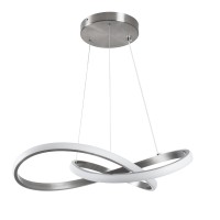 GLOBOSTAR® DEXTER 60498 Μοντέρνο Κρεμαστό Φωτιστικό Οροφής LED 72W 8064lm 300° AC 220-240V IP20 Ρυθμιζόμενο Λευκό CCT με Χειριστήριο από 2700K έως 6000K Dimmable - Lumileds SMD Chip - Νίκελ Βούρτσας - Μ56 x Π56 x Υ14cm - 3 Χρόνια Εγγύηση