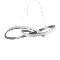 GLOBOSTAR® DEXTER 60498 Μοντέρνο Κρεμαστό Φωτιστικό Οροφής LED 72W 8064lm 300° AC 220-240V IP20 Ρυθμιζόμενο Λευκό CCT με Χειριστήριο από 2700K έως 6000K Dimmable - Lumileds SMD Chip - Νίκελ Βούρτσας - Μ56 x Π56 x Υ14cm - 3 Χρόνια Εγγύηση