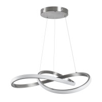 GLOBOSTAR® DEXTER 60498 Μοντέρνο Κρεμαστό Φωτιστικό Οροφής LED 72W 8064lm 300° AC 220-240V IP20 Ρυθμιζόμενο Λευκό CCT με Χειριστήριο από 2700K έως 6000K Dimmable - Lumileds SMD Chip - Νίκελ Βούρτσας - Μ56 x Π56 x Υ14cm - 3 Χρόνια Εγγύηση