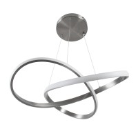 GLOBOSTAR® DEXTER 60498 Μοντέρνο Κρεμαστό Φωτιστικό Οροφής LED 72W 8064lm 300° AC 220-240V IP20 Ρυθμιζόμενο Λευκό CCT με Χειριστήριο από 2700K έως 6000K Dimmable - Lumileds SMD Chip - Νίκελ Βούρτσας - Μ56 x Π56 x Υ14cm - 3 Χρόνια Εγγύηση