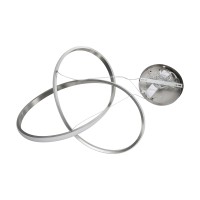 GLOBOSTAR® DEXTER 60498 Μοντέρνο Κρεμαστό Φωτιστικό Οροφής LED 72W 8064lm 300° AC 220-240V IP20 Ρυθμιζόμενο Λευκό CCT με Χειριστήριο από 2700K έως 6000K Dimmable - Lumileds SMD Chip - Νίκελ Βούρτσας - Μ56 x Π56 x Υ14cm - 3 Χρόνια Εγγύηση