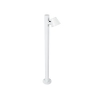GloboStar® GARDENIA 60506 Φωτιστικό Κήπου - Κολωνάκι Αρχιτεκτονικού Φωτισμού Εξωτερικού Χώρου LED 7W 700lm 60° AC220-240V Αδιάβροχο IP65 - Σώμα Αλουμινίου & Tempered Glass - Μ12 x Π18 x Υ90cm - Θερμό Λευκό 2700K - Λευκό - Bridgelux Chip - 5 Years Warr