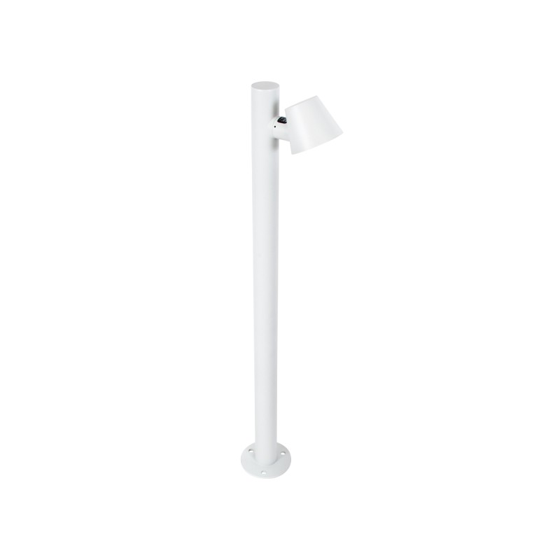 GloboStar® GARDENIA 60506 Φωτιστικό Κήπου - Κολωνάκι Αρχιτεκτονικού Φωτισμού Εξωτερικού Χώρου LED 7W 700lm 60° AC220-240V Αδιάβροχο IP65 - Σώμα Αλουμινίου & Tempered Glass - Μ12 x Π18 x Υ90cm - Θερμό Λευκό 2700K - Λευκό - Bridgelux Chip - 5 Years Warr